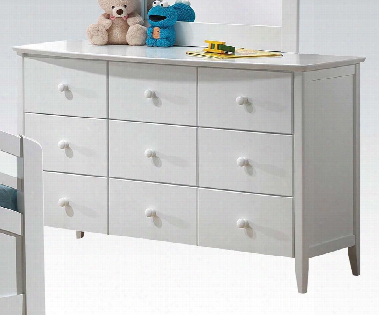 San Marino Collection 09159 49" Dresser With 6 Drawers Side Metal Drawer Glide Medium-density Fiberboard (mdf) Rubberwood And Paulownia Materials In White