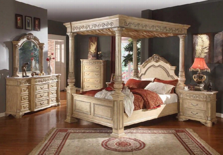 Siennapanelqset Sienna White Finished Queen Sized Panel Bed + 2 Nightstands + Dresser +