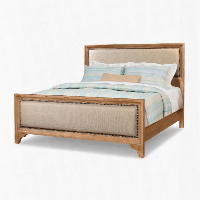 South Bay Collection 788-066 88" King Panel Bed With Upholstered Headboard & Footboard And Nail Head