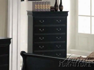 00436 Casual Black Finish Bedroom Chestwithout Storage