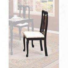 02627h-bk Queen Ann Side Chair With Fabric Upholstery And Cabriole Legs In
