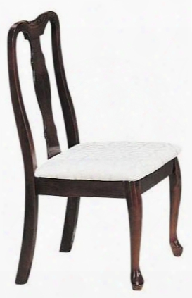 02627h Queen Ann Side Chair With Fabric Upholstery And Cabriole Legs In