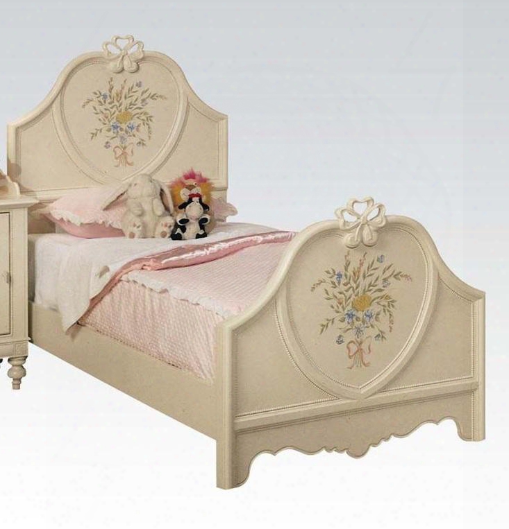 02665t Doll House Twin Szie Panel Bed With Decorative Motifs Pine Wood Mdf And Plywood Construction In