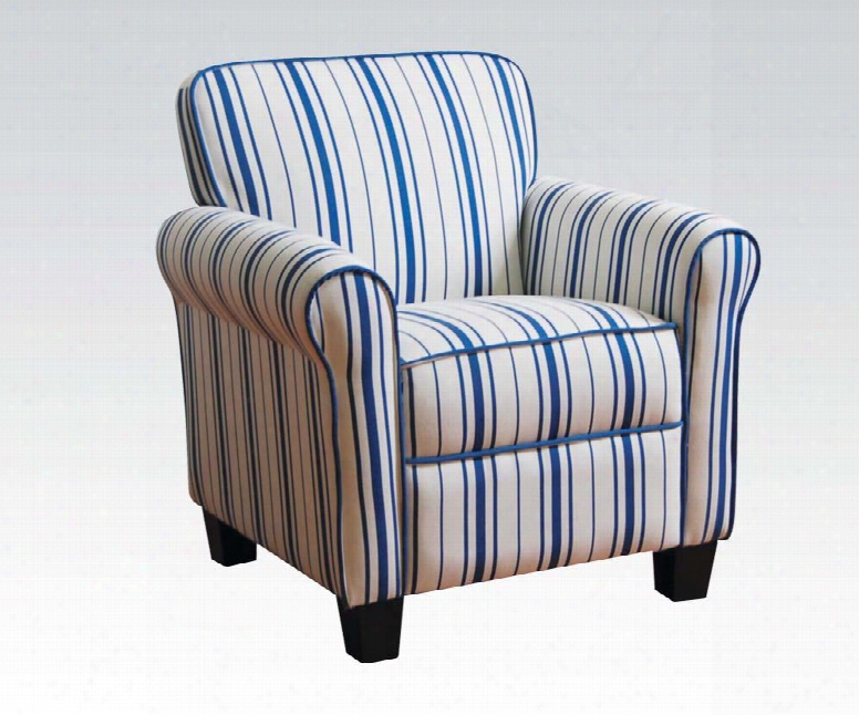 10060 Bell Kid's Chair In Blue And White Upholstery By Acme