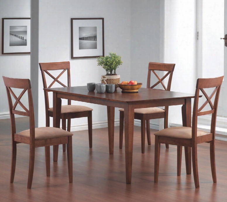 101771set74 Mix & Match 5 Pc Dining Set Table + 4 Chairs In Walnut
