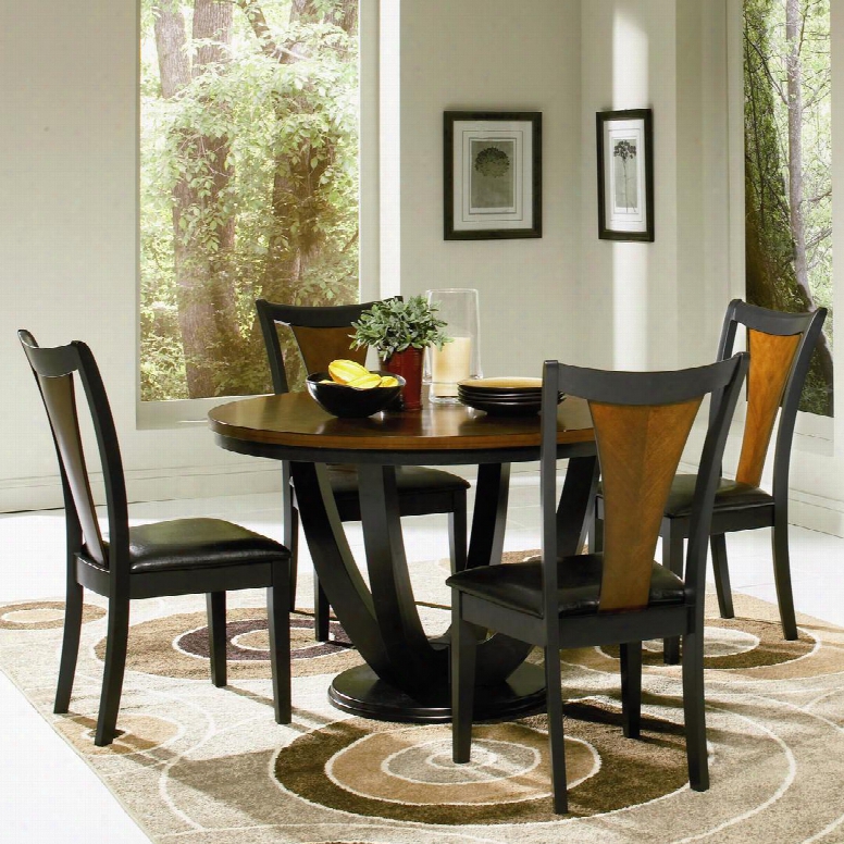 102091set5 Boyer 5 Pc Dining Room Set In Black And Cherry