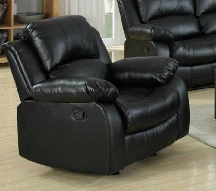 1075c-blk Kaden 37" Bonded Leather Reclining Chair In