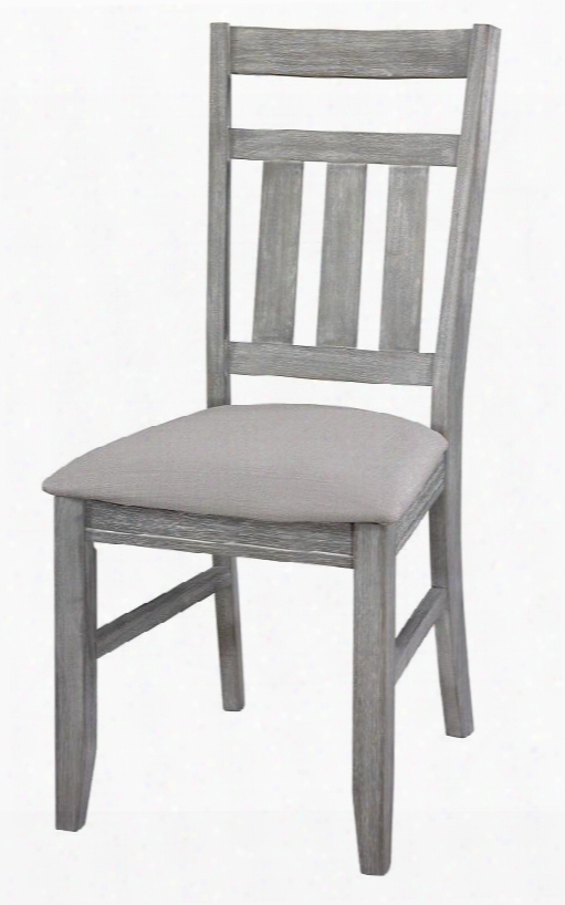 457-434 Turino Dining Side Chair With Plush Seatt And Tan Fabric Upholstery In Grey Oak Stain