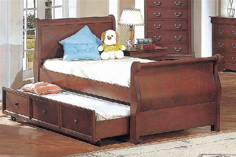 4768twin Louis Philiippe Twin Sleigh Bed In Cherry