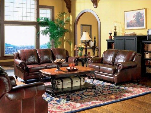 500661set3 Princeton Tri-tone Burgundy 3pc Living Room Set(sofa Loveseat & Recliner