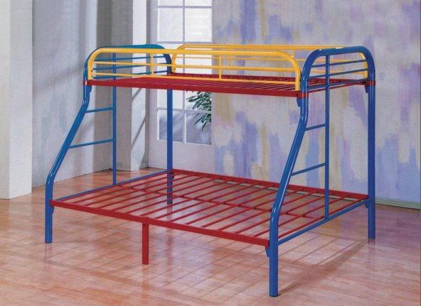 6345 Twin Over Full Metal Bunk Bed In Rainbow