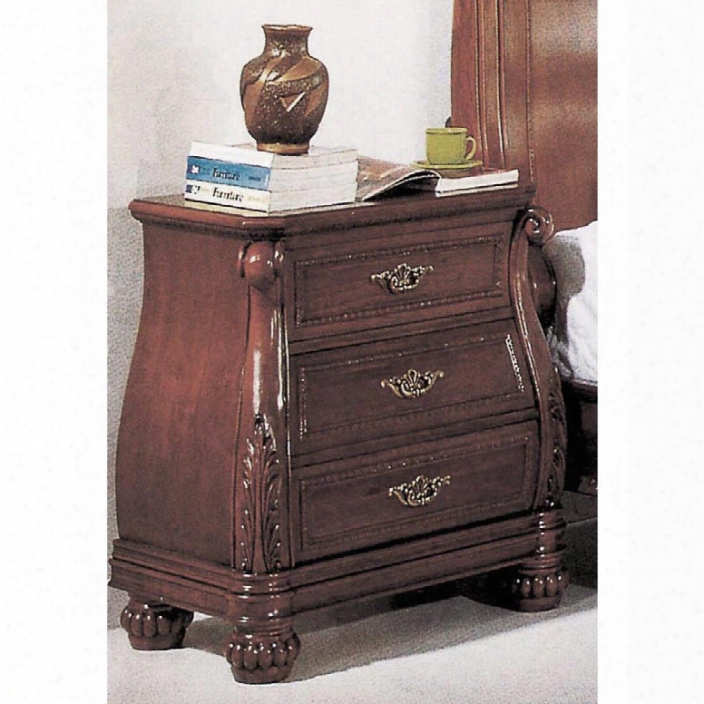 7023n Sierra 3 Drawer Nightstand In Cherry