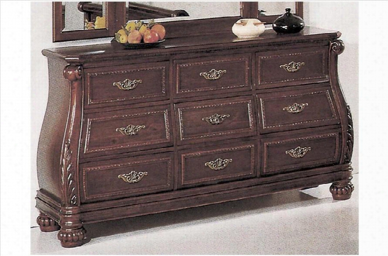 7027dr Sierra 9 Drawer Wood Dresser In Cherry