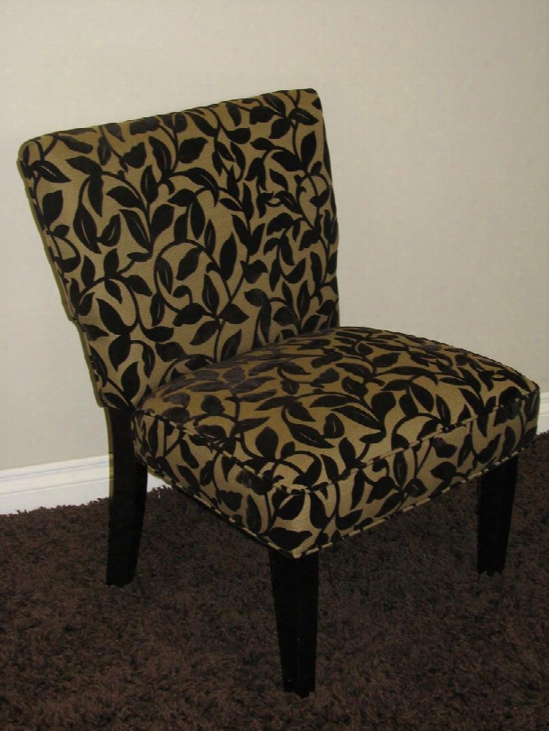 72850 28" Oversize Accent Chair With 2-tone Fabric And Dark Finished Wood Legs In Brown