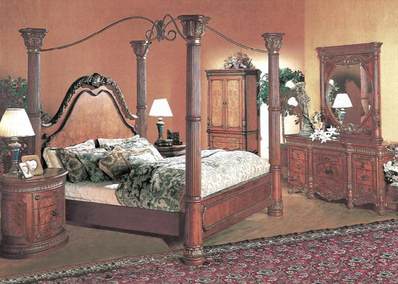 7651k Elizabeth King Poster Bed In Cherry