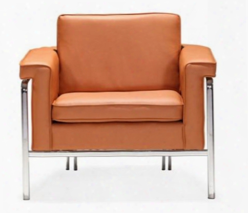 900162 Singular Collection 32" Arm Chair With Chromed Base And Leatherette Upholstery In