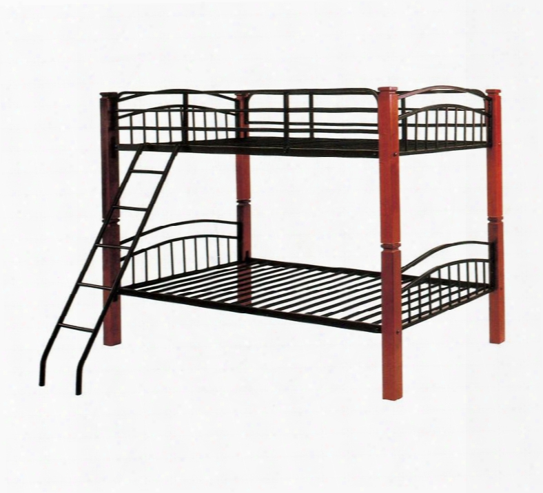 9088 Brooklyn Twin Over Twin Wood And Metal Bunk Bed In Dark