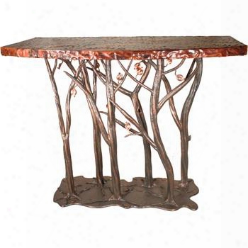 952-089-cop Enchanted Forest Console Table With Copper Top: Item Pictured Not