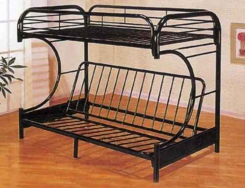 9709w Metal Twin Over Full C-shape Convertible Futon Bunk Bed In