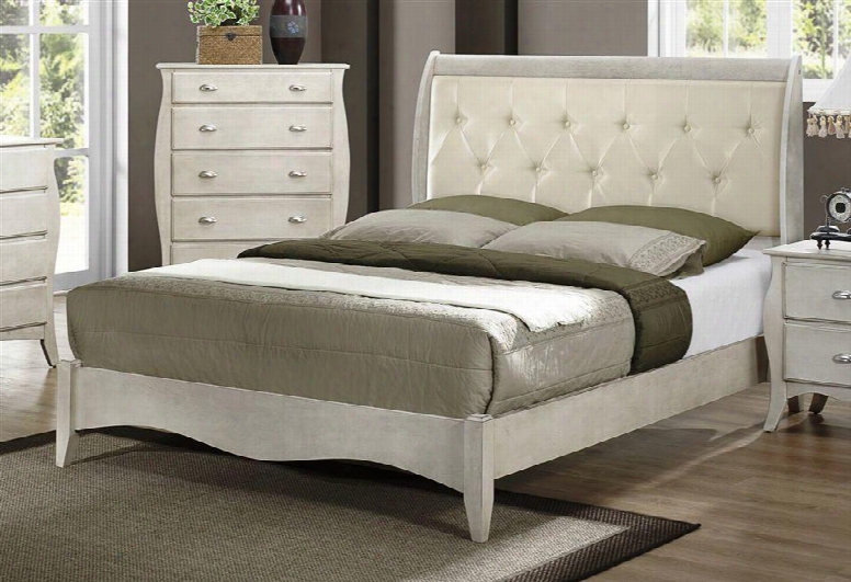 As6401k Astoria King Panel Bed In An Off-white