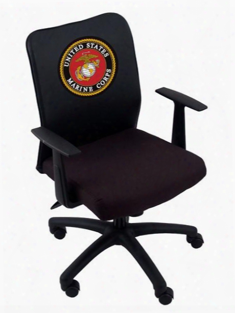 B6106-lc034 Boss Basic Mesh Task Chair With Arms And Us Marine Corps
