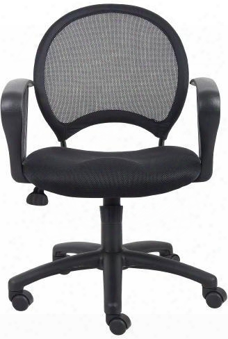 B6217 35" Task Chair With Loop Arms Open Meh Back Solid Metal Back Frame Wrapped In Ballistic Nylon Breathable Mesh Fabric Seat 25" Nylon Base