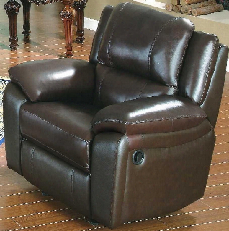 Ba6637c-br Baxtor Leather Match Gliding Recliner Chair In Dark