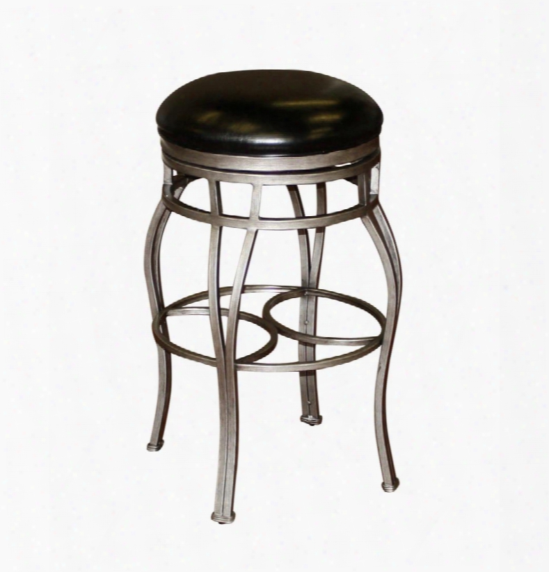 Bella Backless Series 130715cb-l50 30" Traditional Bar Stool With Full Bearing Swivel 3" Cusion And Adjustable Leg Levelers Finished In Cobalt With Black