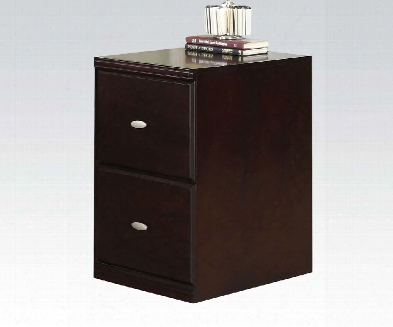 Cape 92035 16" File Cabinet With 2 Drawerrs Metal Hardware Poplar Wood And Birch Veneer Construction In Espresso