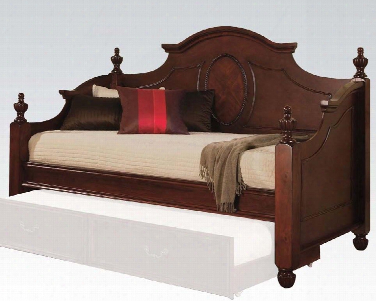 Classique Collection 11850 Daybed With Finial Decor Pumpkin Feet Medium-density Fiberboard (mdf) And Pine Wood Construction In Cherry