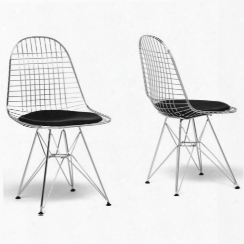 Dc-106-dc Avery Series Mid-century Modern Wire Chairs With Black