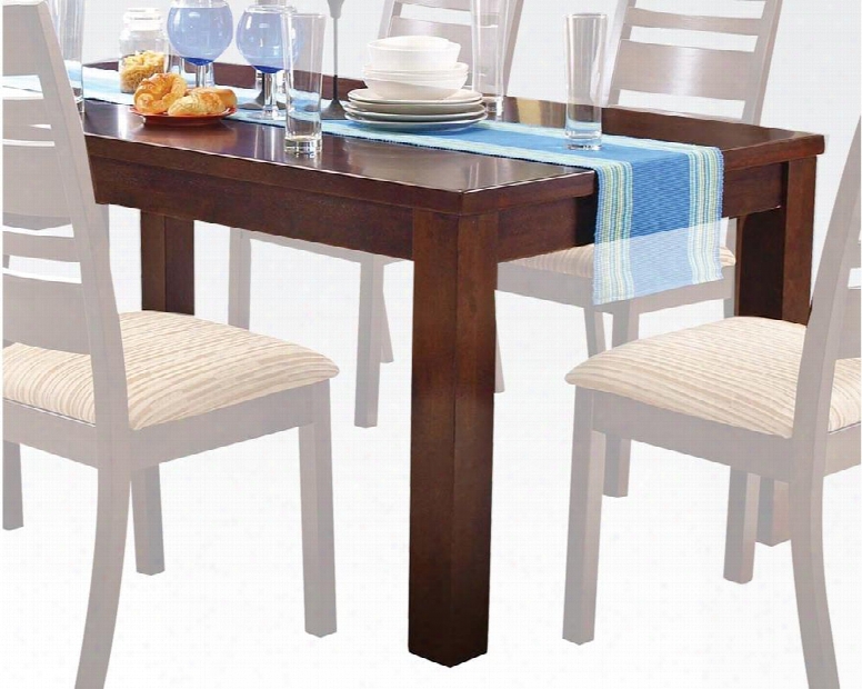 Everest Collection 00850 72" Dining Table With Square Legs Rectangular Shape And Rubberwood Veneer Materials In Walnut