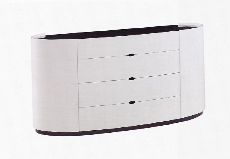 Gia-wh-d Gia Dresser With 4 Drawers In Glossy