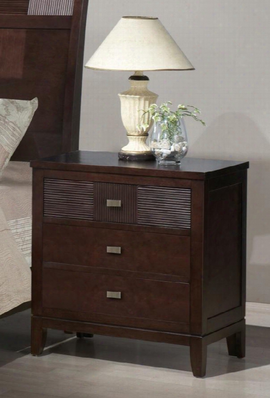 Hd1163n Hidalgo 3 Drawer Wood Nightstand In Espresso