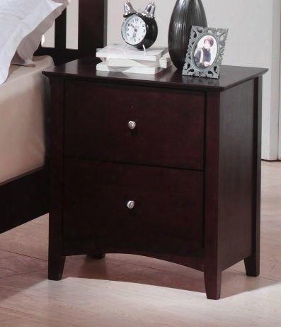 Ja1003n Jana 3 Drawer Wood Nightstand In Espresso