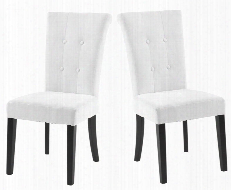 Lc3142simfwh Set Of 2 Tuxford Side Chairs With Button-tufting Detail And Fabrric Finish In