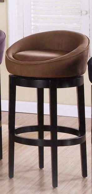 Lcigbamfbr30 Igloo Brown Microfiber 30 Swivel Barstool With Ebony Finished