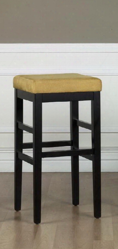 Lcstbamfye30 Sonata 30 Sfationary Barstool In Yellow Microfiber With Black