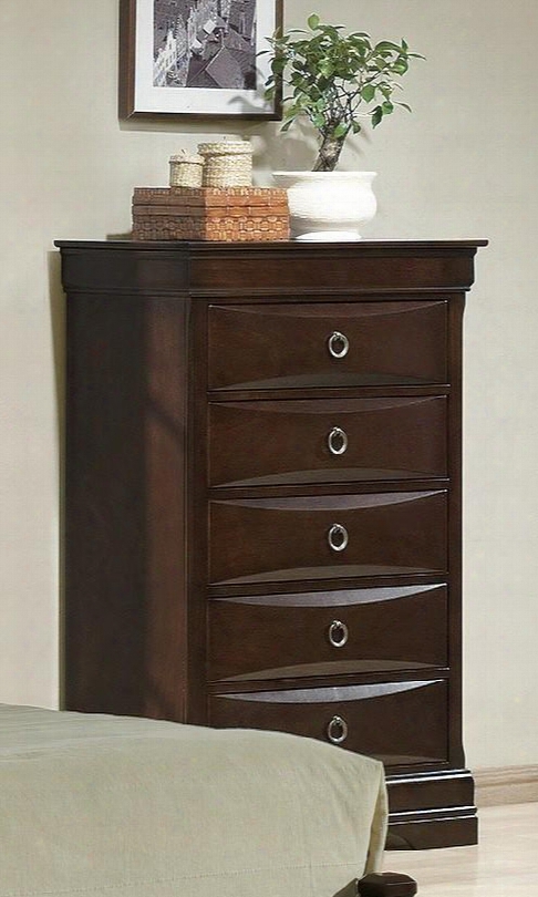 Le3405ch Lexington 5 Drawer Chest In Merlot