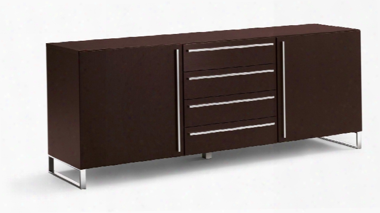 Life.2c.rm.c Life 71" Wide Sideboard With 4 Drawers 2 Doors Lacquered Steel Support And Wenge Veeered