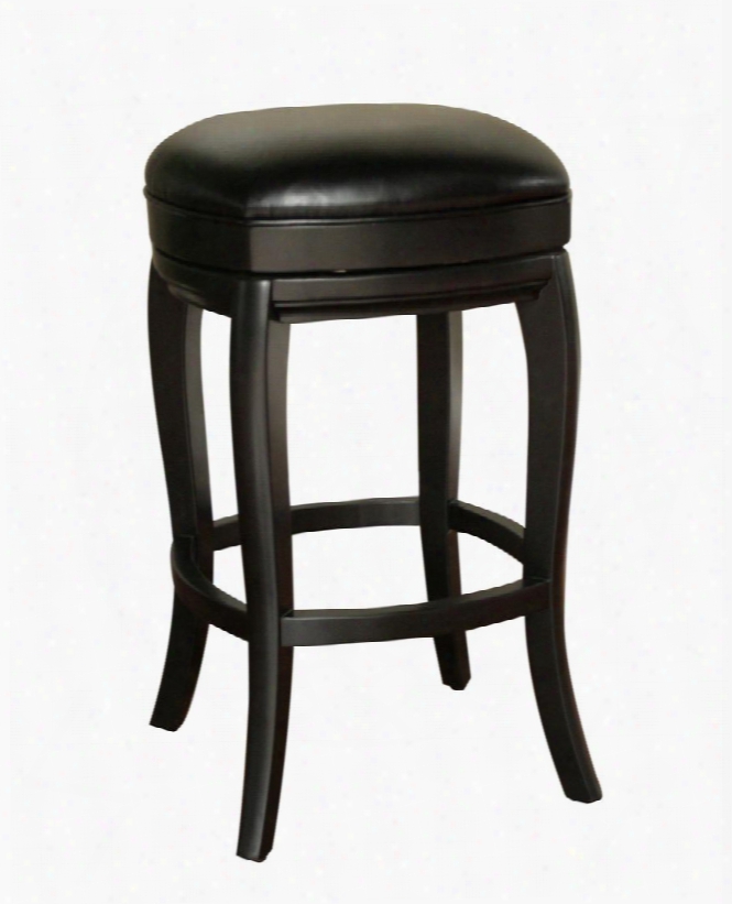 Madrid Series 130903blk-l50 30" Transitional Bar Stool With Fulp Bearing Swivel And Adujstable Leg Levelers Finished In Black With Toast Leather