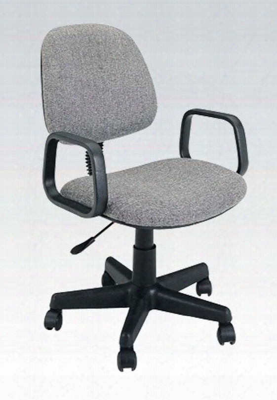 Mandy Collection 02221gr 22" Office Chair With 360 Degrees Swivel Function Pneumatic Height Adjustment Loop Arms And Fabric Upholstery In Grey