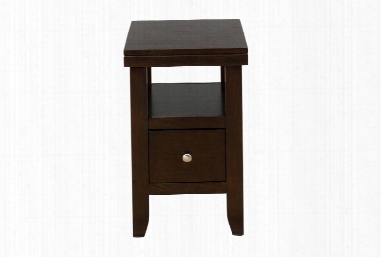 Marlon Collection 091-7 16" Chairside Table With Wood Top Drawer And Shelf In Marlon
