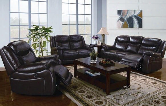 Moreno Collection 50100 85" Sofa With Reclining Mechanism And Top Grain Leather Mathc Upholstery In Brown