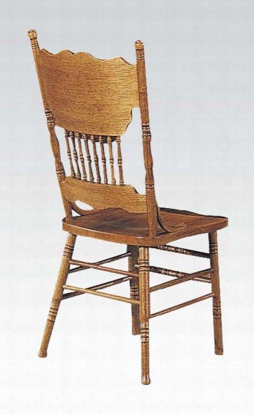 Nostalgia 02185a-c 20" Wide Traditional Dining Room Side Chair With Turned Legs And Stretchers In Oak(set Of