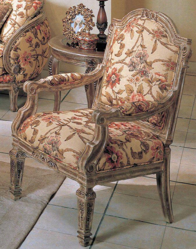 Or1333c Orchard Fabric/woodtrim Chair With Floral