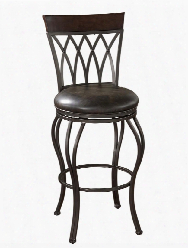 Palermo Series 134915pp 34" Transitional Tall Bar Stool With Full Bearing Swivel Adjustableleg Levelers And Uniweld Construction Finished In Pepper With