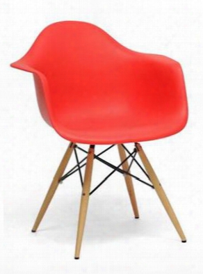 Pascal Dc-866-red Plastic Mid-century Modern Shell Chair: