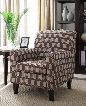 LC2010FACR Fiesta Club Chair with Espresso Wooden Legs and Medallion Designed Fabric Upholstery in Cream