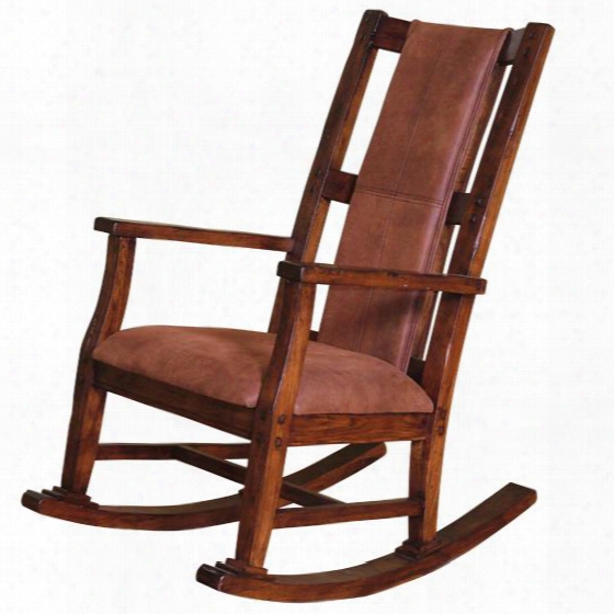 Santa Fe Collection 1935dc 41" Rocker With Cushion Seat Stretchers And Distressing In Dark Chocolate